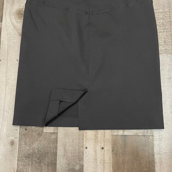 Theory Black Wool Blend Back Slit Side Zip Mini Skirt Women's Size 12 - Picture 8 of 11